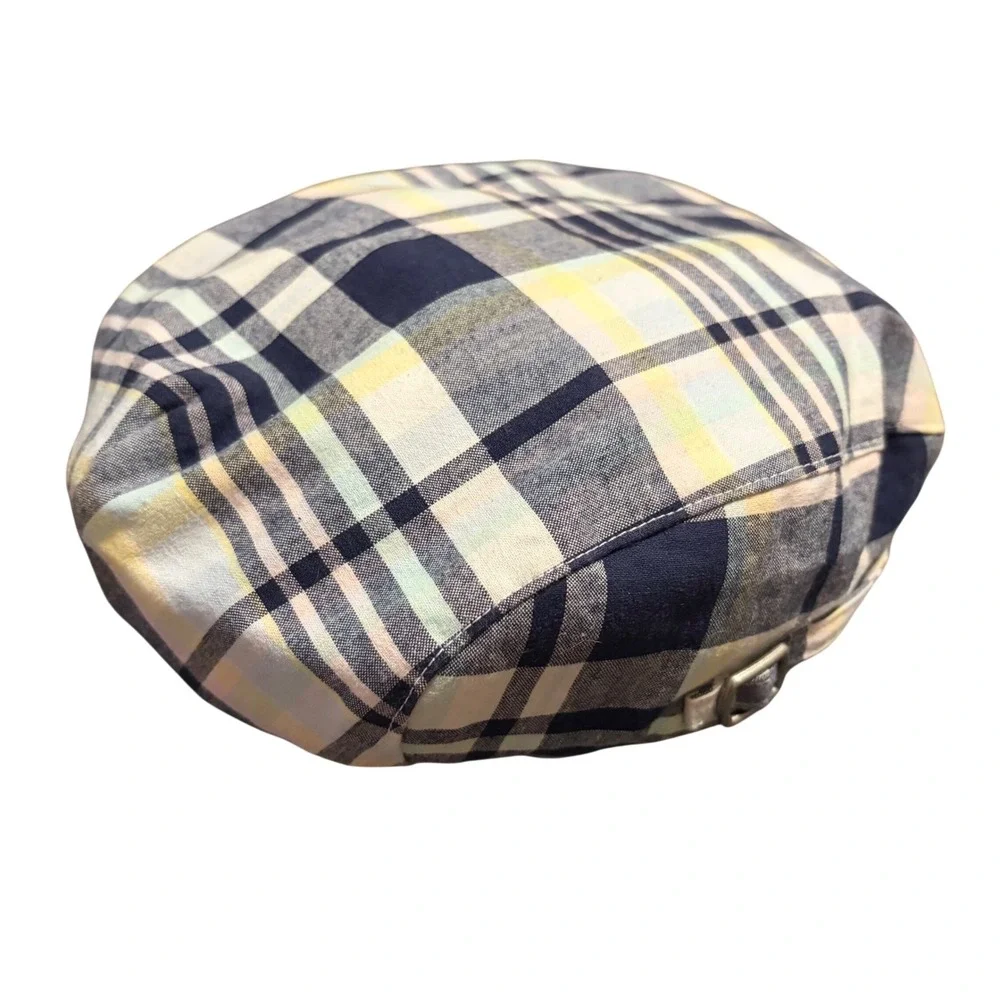 Janie and Jack Newsboy Cap Blue Yellow Plaid Hat Boys Size 4 to 5 Photos Wedding